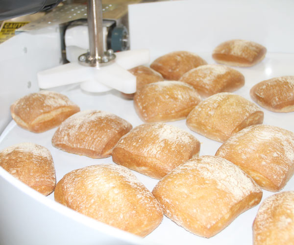 Ryan rotary utility slicer slicing ciabatta